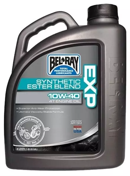 Моторное масло BEL-RAY EXP Synthetic Ester Blend 10W40 (4 литра) для мотоциклов