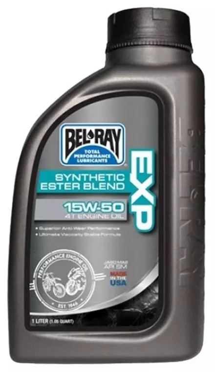 Моторное масло BEL-RAY EXP Synthetic Ester Blend 15W50 (1 литр) для мотоциклов