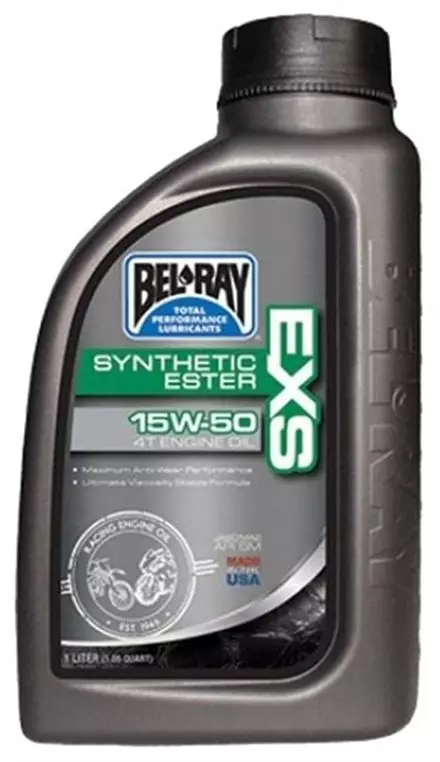 Моторное масло BEL-RAY EXS Synthetic Ester 15W50 (1 литр) для мотоциклов