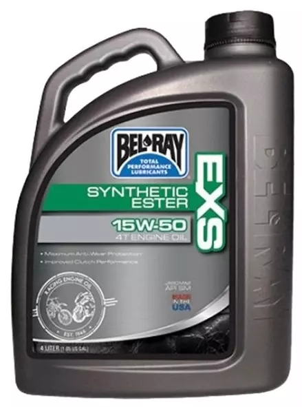 Моторное масло BEL-RAY EXS Synthetic Ester 15W50 (4 литра) для мотоциклов