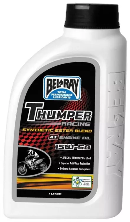 Моторное масло для одноцилиндровых двигателей BEL-RAY Thumper Racing Synthetic Ester Blend 4T 15W-