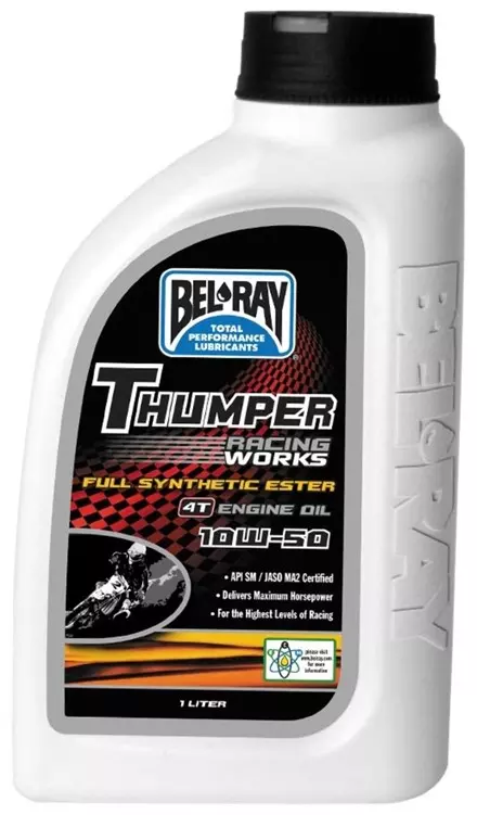 Моторное масло для одноцилиндровых двигателей BEL-RAY Works Thumper Racing Synthetic Ester 4T 10W-