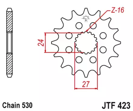 Звезда передняя JT JTF423.17RB для мотоциклов