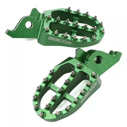 Алюминиевые широкие подножки Zeta для KX250F/450F Green