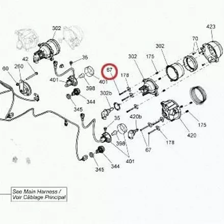 Саморез крепления фары BRP, Can-Am Outlander G2  1000, 800, 650, 500 241044540, 250000718