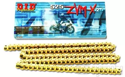 Цепь DID 525 ZVMX- 128 звеньев, золотая