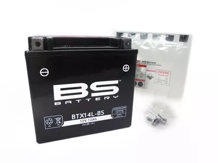 BTX14L-BS Аккумулятор BS AGM, 12В, 12 Ач, 200 А 150x87x145, обратная (- / +), (YTX14L-BS)