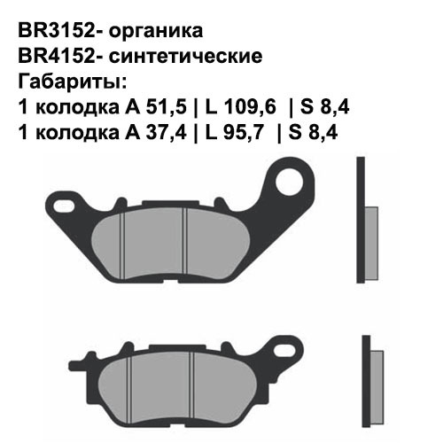 Тормозные колодки передние Brenta 3152 Organic