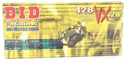 Цепь DID 428 VX- 108 звеньев, черно- золотая
