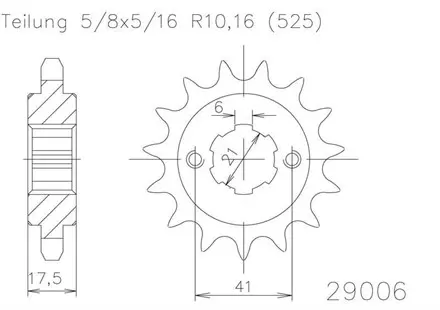 Передняя звезда 15 зуб. Esjot 50-29006-15 аналог JTF294.15