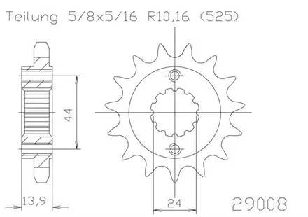 Передняя звезда 15 зуб. Esjot 50-29008-15 аналог JTF314.15