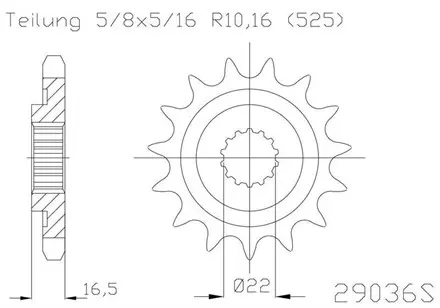Передняя звезда 15 зуб. Esjot 50-29036-15S аналог JTF741.15