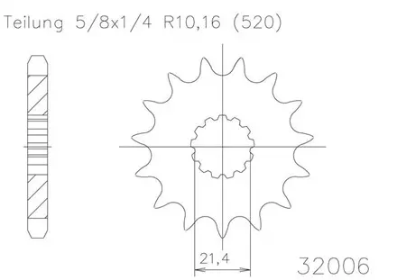Передняя звезда 15 зуб. Esjot 50-32006-15S аналог JTF565SC.15