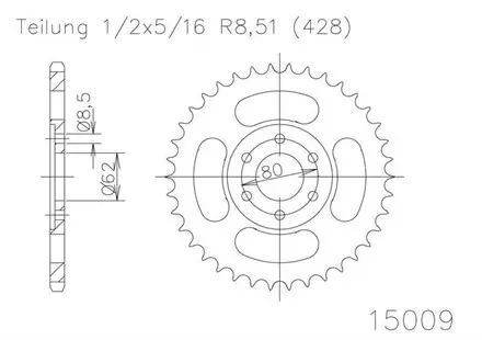 Задняя звезда 52 зуб. Esjot 50-15009-52 аналог JTR1842.52