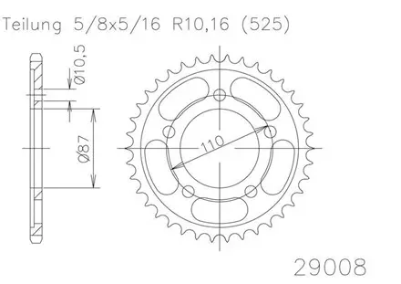 Задняя звезда 45 зуб. Esjot 50-29008-45 аналог JTR807.45