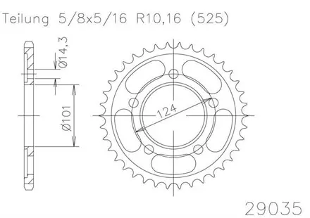 Задняя звезда 41 зуб. Esjot 50-29035-41 аналог JTR898.41