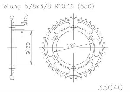 Задняя звезда 38 зуб. Esjot 50-35040-38 аналог JTR499.38