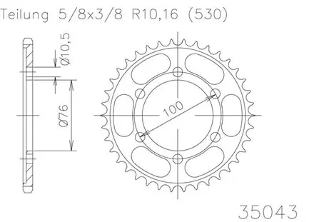 Задняя звезда 43 зуб. Esjot 50-35043-43 аналог JTR816.43