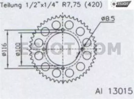 Задняя звезда 50 зуб. Esjot 51-13015-50 аналог JTA461.50