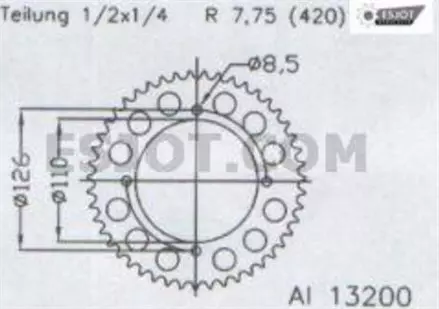 Задняя звезда 46 зуб. Esjot 51-13200-46 аналог JTA1465.46