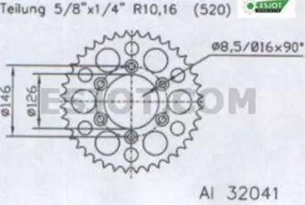 Задняя звезда 49 зуб. Esjot 53-32041-49BY аналог JTA808.49