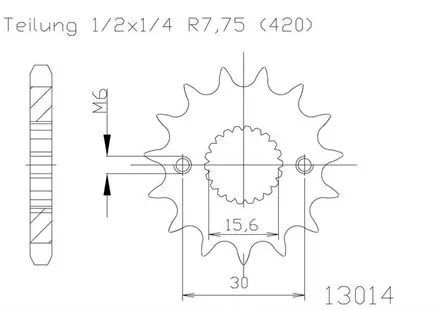 Передняя звезда 15 зуб. Esjot 50-13014-15S аналог JTF1256.15