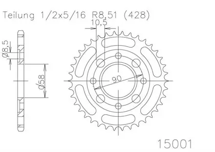 Задняя звезда 44 зуб. Esjot 50-15001-44 аналог JTR269.40
