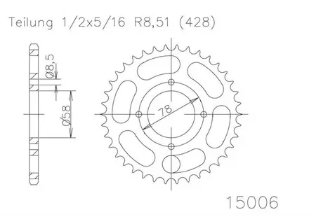 Задняя звезда 46 зуб. Esjot 50-15006-46 аналог JTR810.46