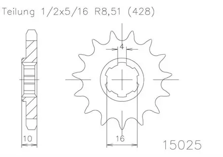 Передняя звезда 14 зуб. Esjot 50-15025-14 аналог JTF410.14