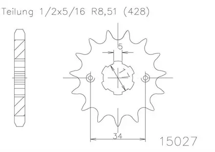 Передняя звезда 16 зуб. Esjot 50-15027-16 аналог JTF264.16