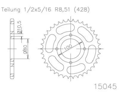 Задняя звезда 45 зуб. Esjot 50-15045-45 аналог JTR1794.45