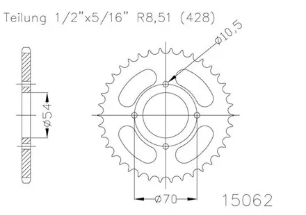 Задняя звезда 42 зуб. Esjot 50-15062-42 аналог JTR1206.42