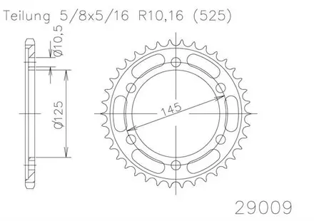 Задняя звезда 44 зуб. Esjot 50-29009-44 аналог JTR867.44
