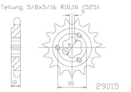Передняя звезда 14 зуб. Esjot 50-29015-14 аналог JTF1182.14