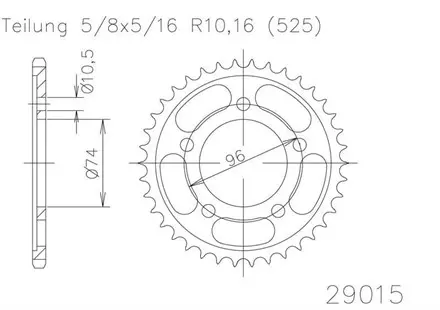 Задняя звезда 42 зуб. Esjot 50-29015-42 аналог JTR1311.42
