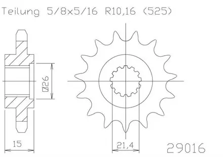 Передняя звезда 14 зуб. Esjot 50-29016-14 аналог JTF1182.14