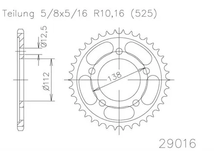 Задняя звезда 42 зуб. Esjot 50-29016-42 аналог JTR1304.42