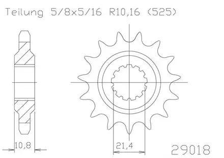 Передняя звезда 15 зуб. Esjot 50-29018-15 аналог JTF1586.15