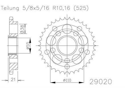 Задняя звезда 42 зуб. Esjot 50-29020-42 аналог JTR752.42