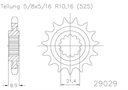 Передняя звезда 15 зуб. Esjot 50-29029-15 аналог JTF1537.15