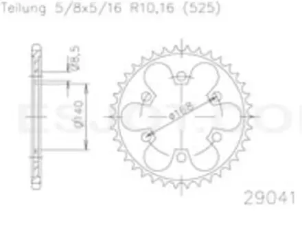 Задняя звезда 42 зуб. Esjot 50-29041-42 аналог JTR6.42