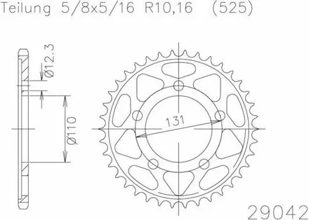Задняя звезда 45 зуб. Esjot 50-29042-45 аналог JTR7.45