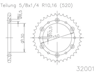 Задняя звезда 40 зуб. Esjot 50-32001-40 аналог JTR245/2