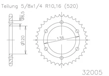 Задняя звезда 45 зуб. Esjot 50-32005-45 аналог JTR846.45