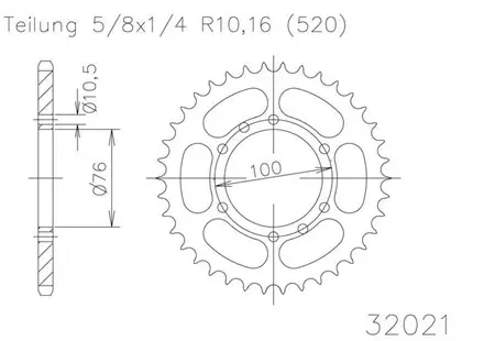 Задняя звезда 45 зуб. Esjot 50-32021-45 аналог JTR1825.45