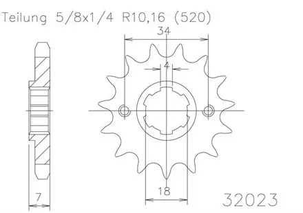 Передняя звезда 14 зуб. Esjot 50-32023-14 аналог JTF329.14