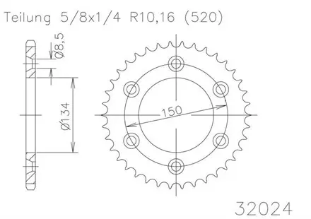 Задняя звезда 46 зуб. Esjot 50-32024-46 аналог JTR460.46