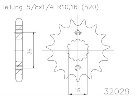 Передняя звезда 13 зуб. Esjot 50-32029-13 аналог JTF1321.13