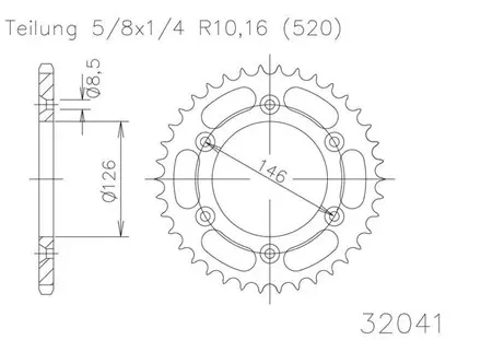 Задняя звезда 44 зуб. Esjot 50-32041-44 аналог JTR808.44
