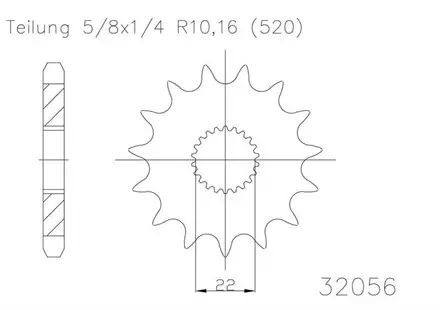 Передняя звезда 13 зуб. Esjot 50-32056-13 аналог JTF394.13